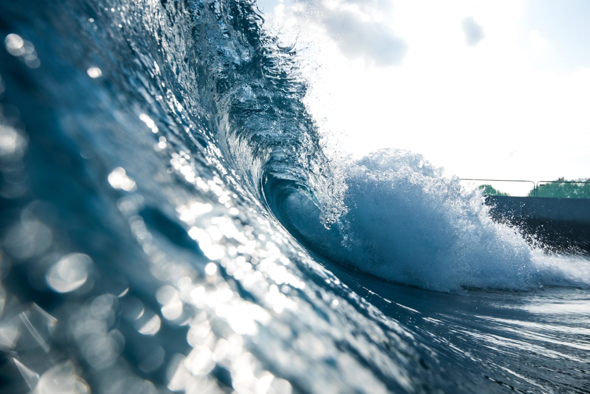 A wave breaking at The Wave Bristol inland surf destination