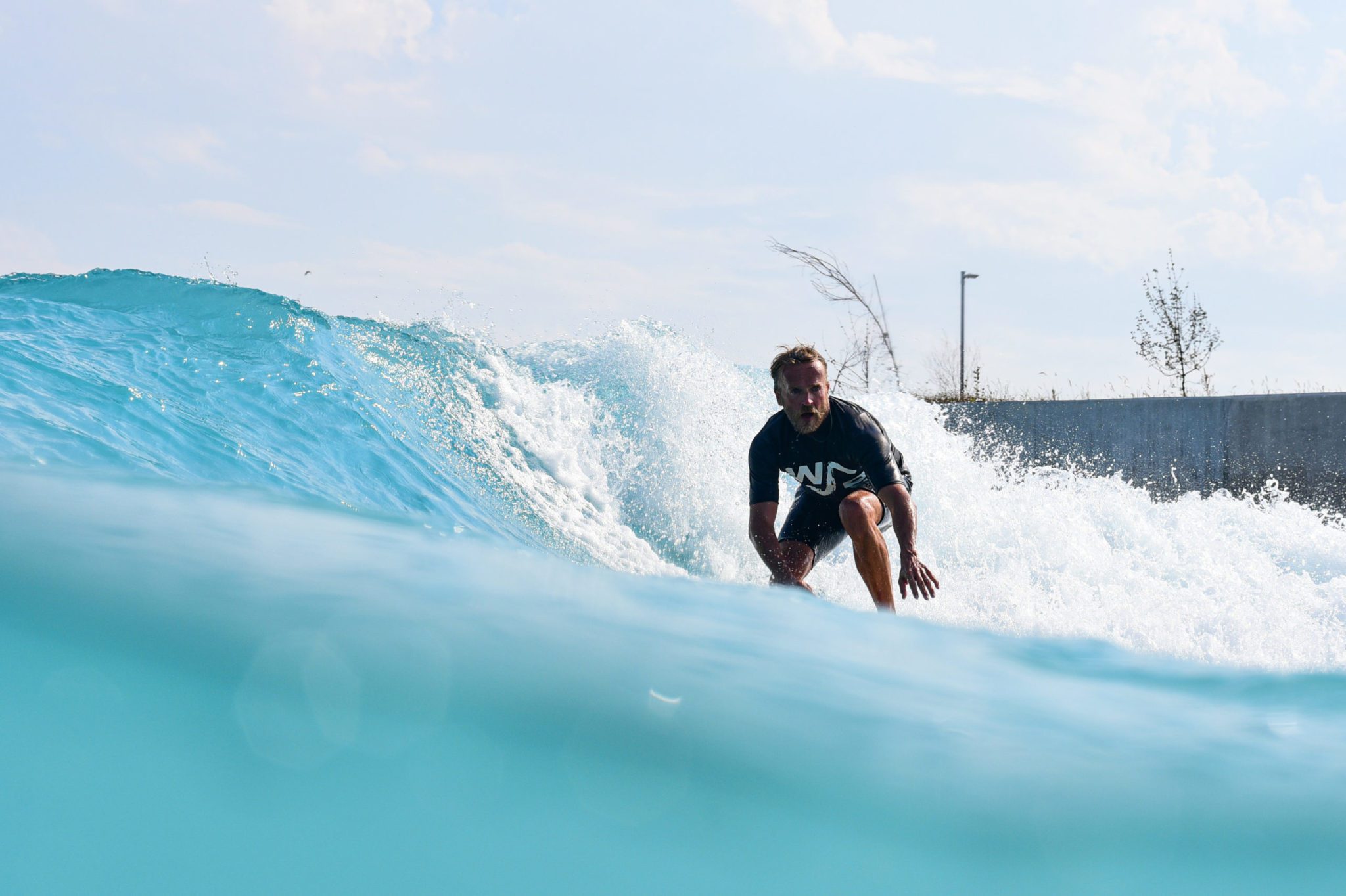 Nick Hounsfield surfing at The Wave in Bristol