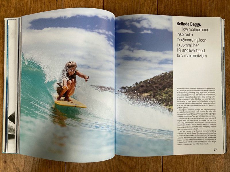 Girl reads She Surf book by Belinda Baggs