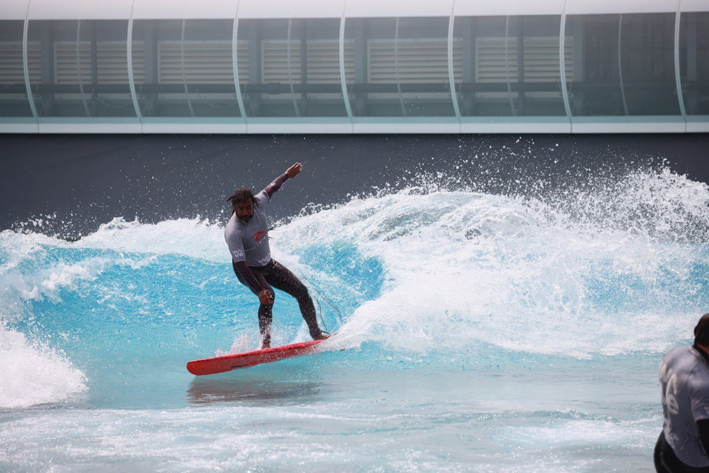 Nick Donawa surfing at The Wave in Bristol