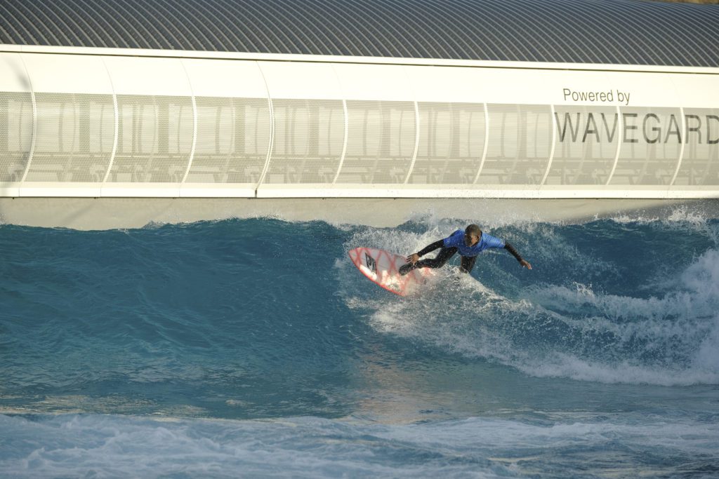 surfers not street children surfing at The Wave, surfing inland lake in Bristol