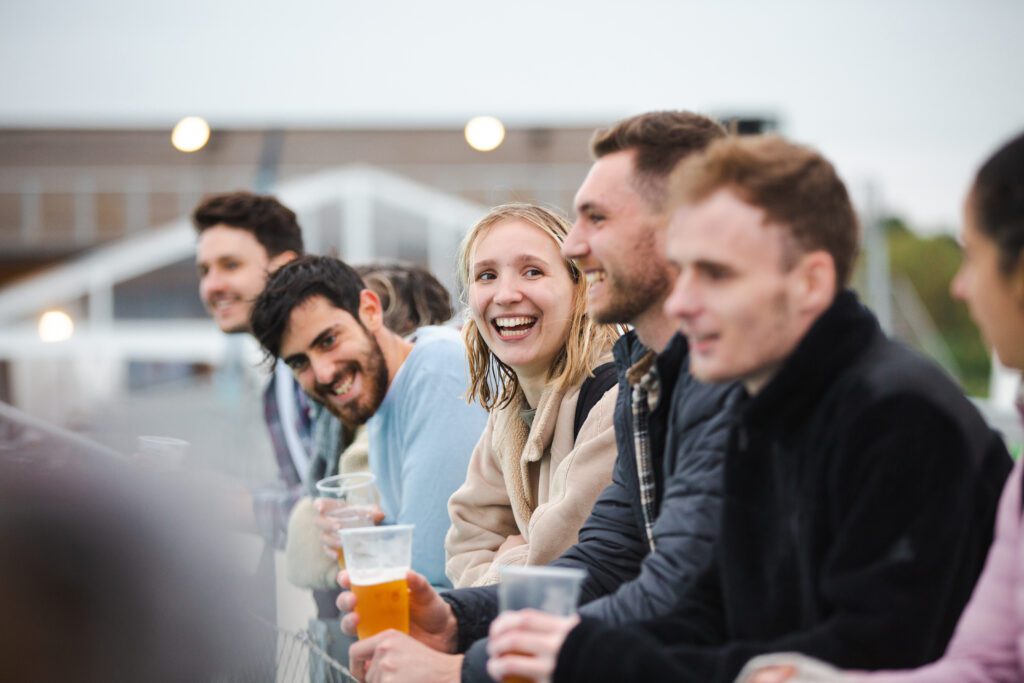 People enjoying a drink at The Wave near Bristol