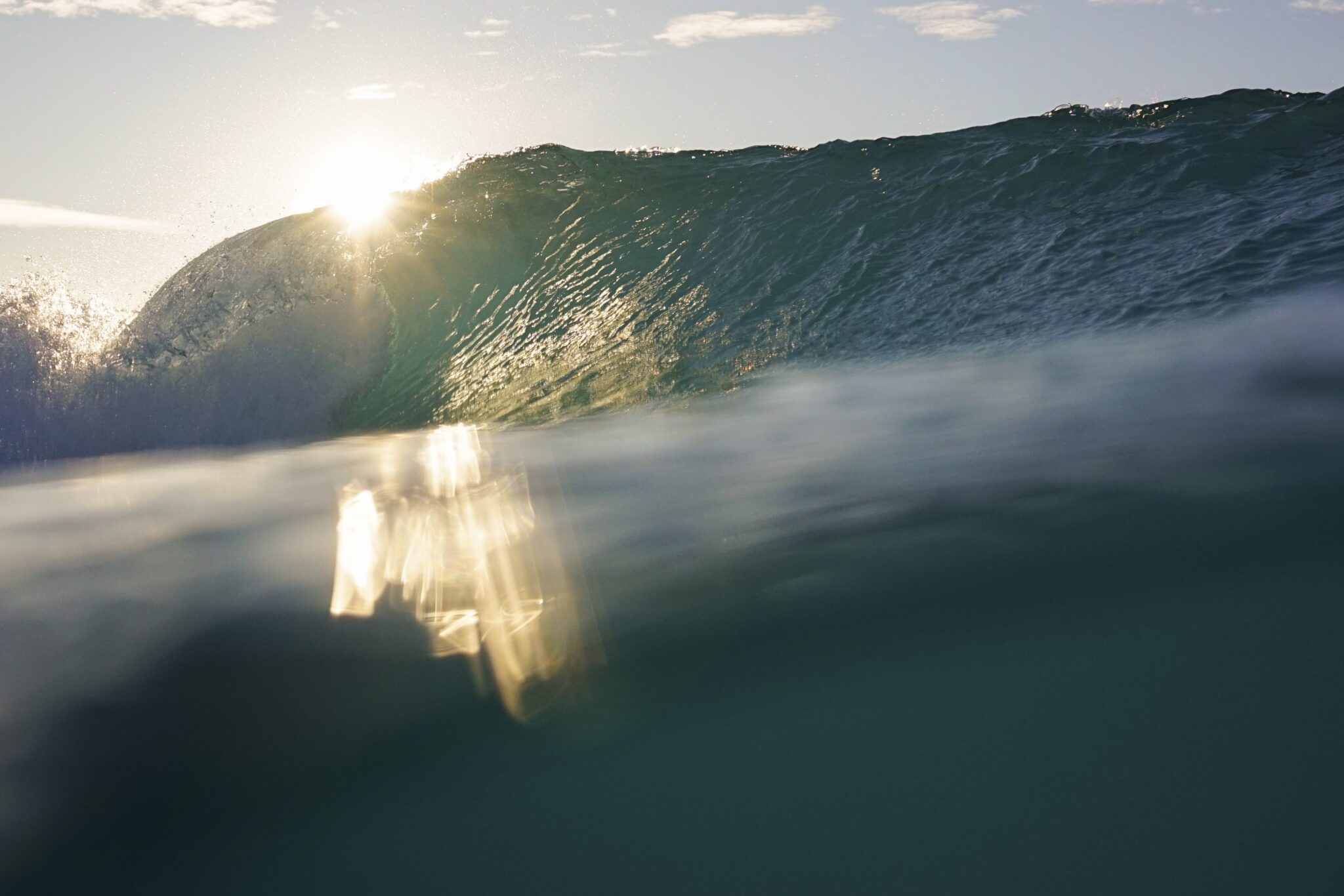 winter sun waves