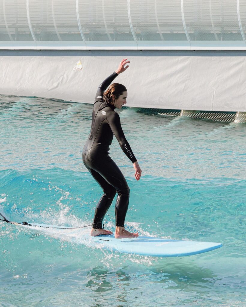 A surfer rides the Improver at The Wave Bristol
