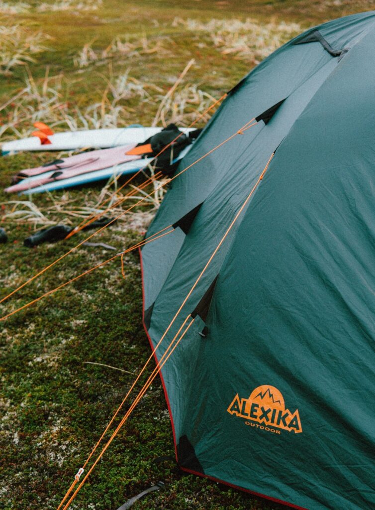 Tent and surboards