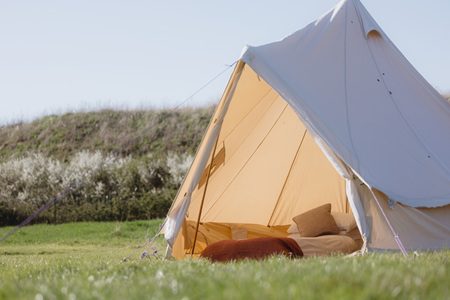 Bell tent with bed
