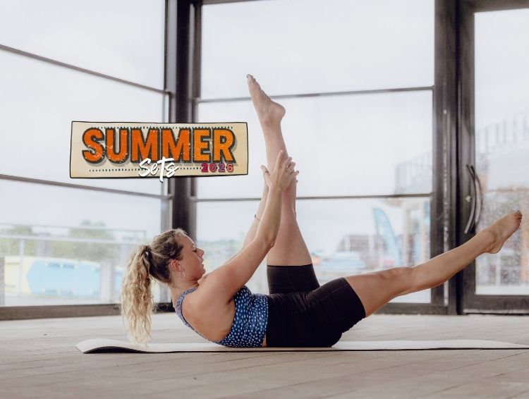 Chessy Pilates pose at The Wave Bristol