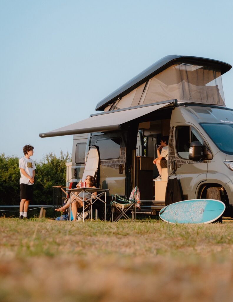 Family by Sunlight campervan at The Field at The Wave