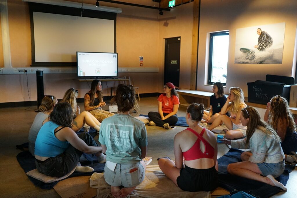 Women at surf confidence workshop run by Danni Unway