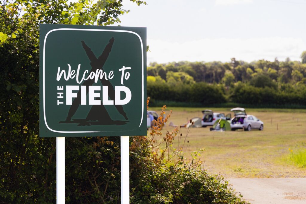Welcome to The Field entrance sign
