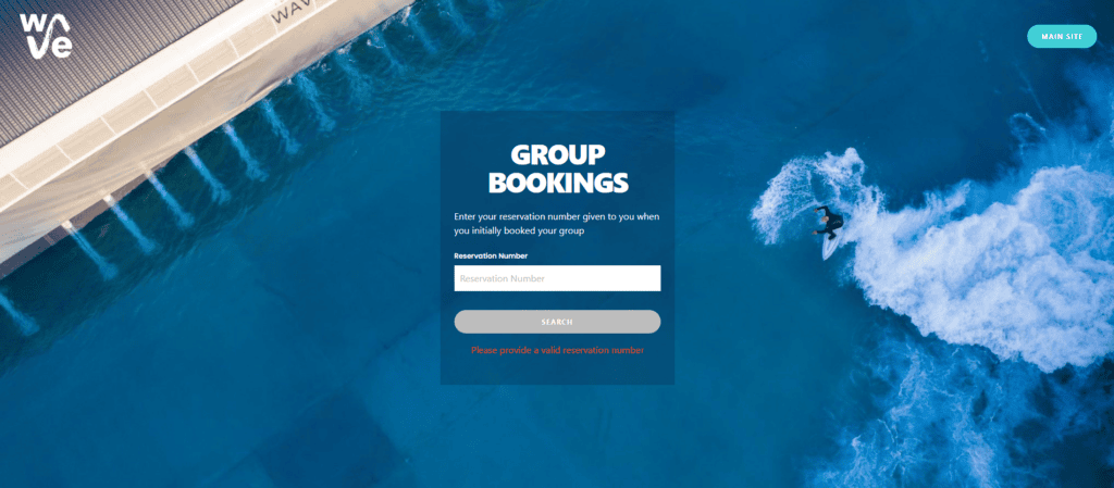 Group Booking portal homepage