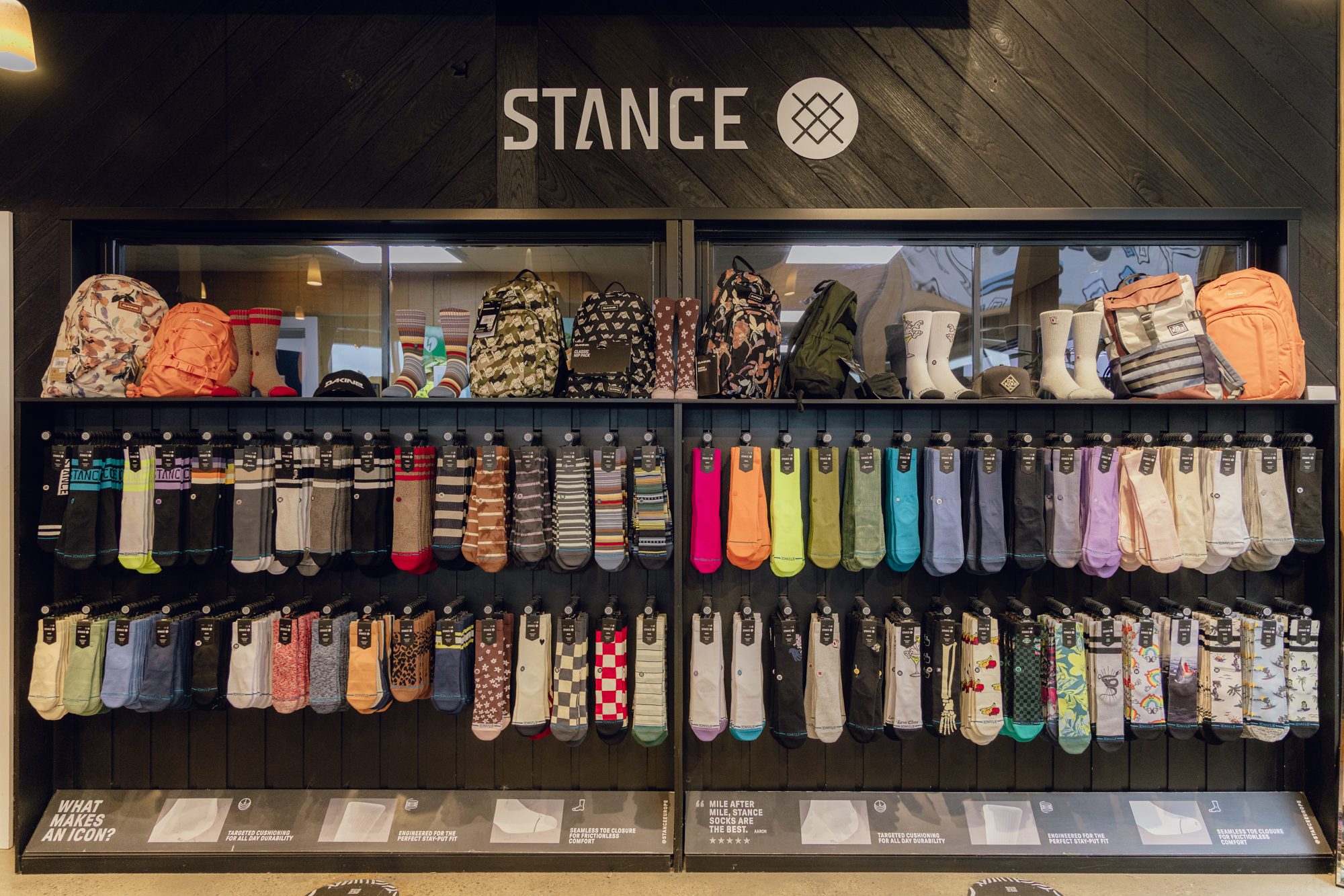 Stance clothing stand at The Wave