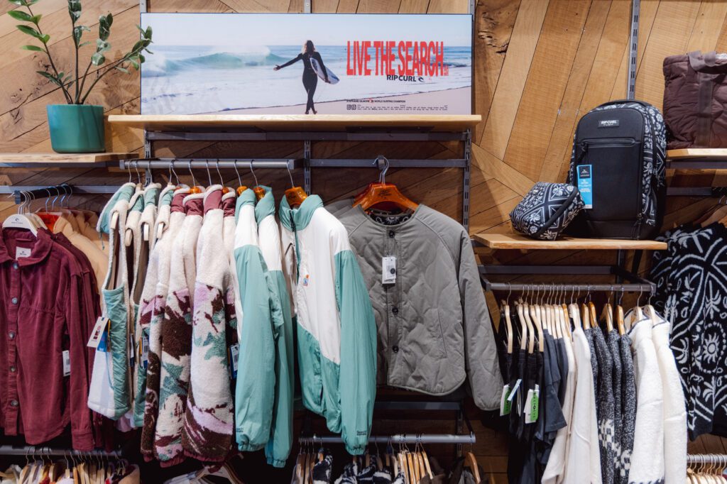 Rip Curl clothing stand at The Wave